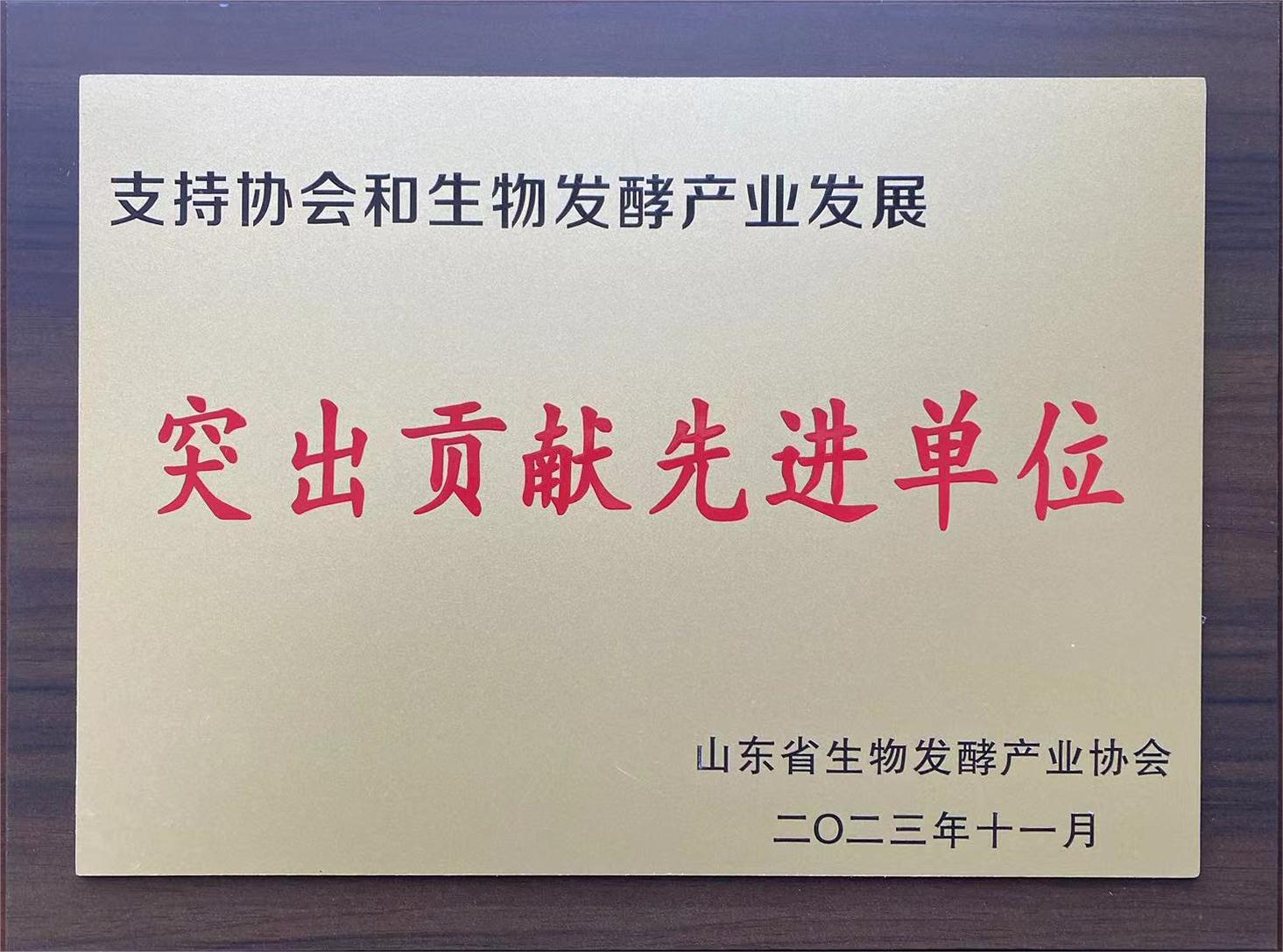 生物發(fā)酵協(xié)會突出貢獻先進單位